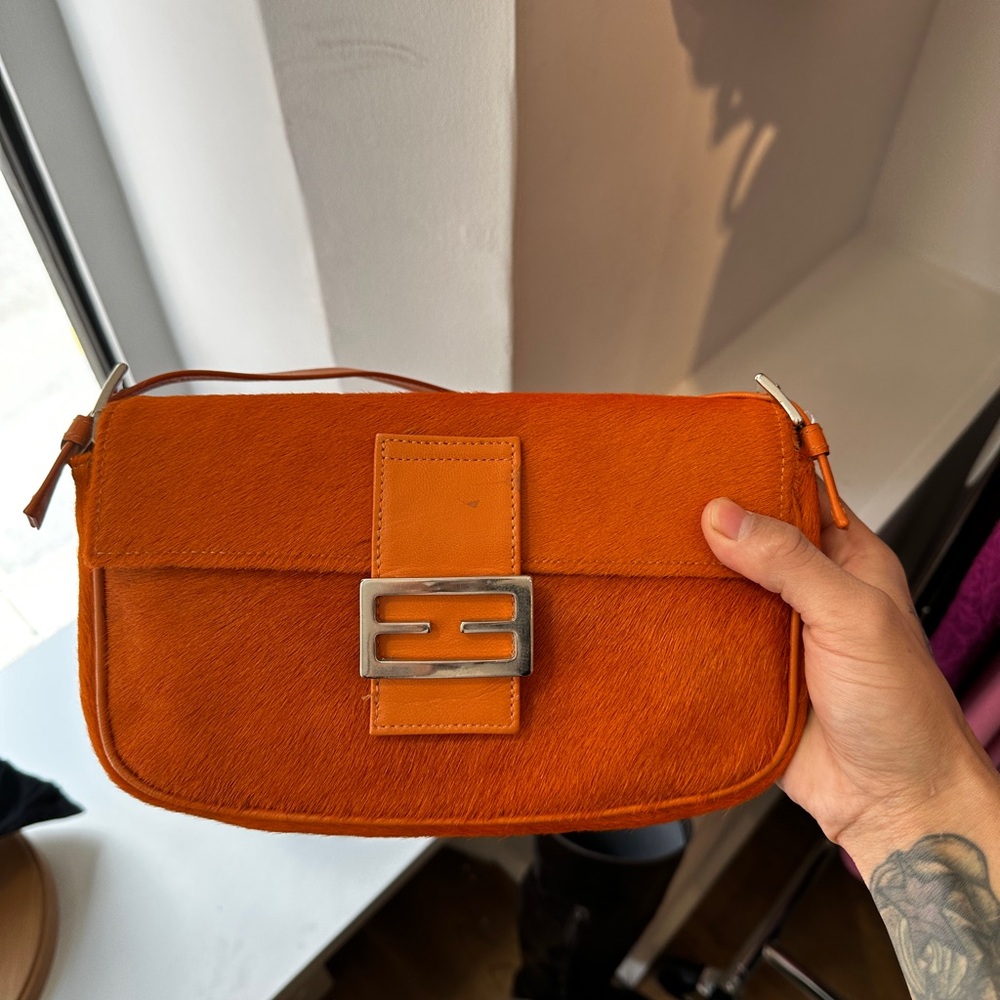 Orange Pony Hair Fendi Bag